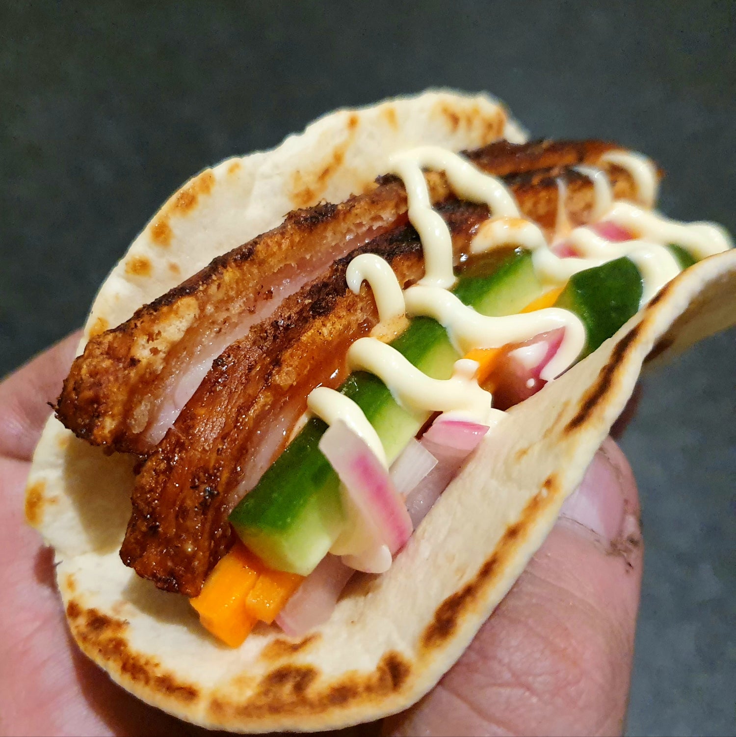 Crunchy Crackling Pork Belly Tacos