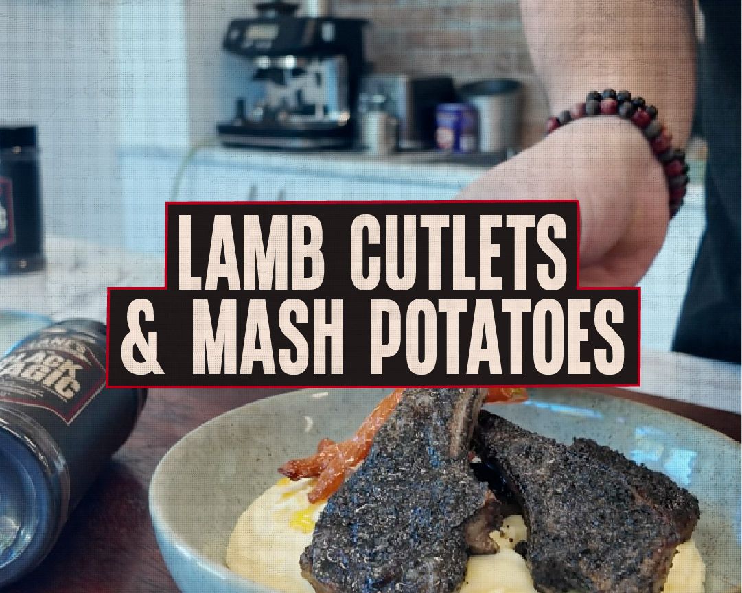 Black Magic Lamb Cutlets with Mash & Honey Glazed Carrots