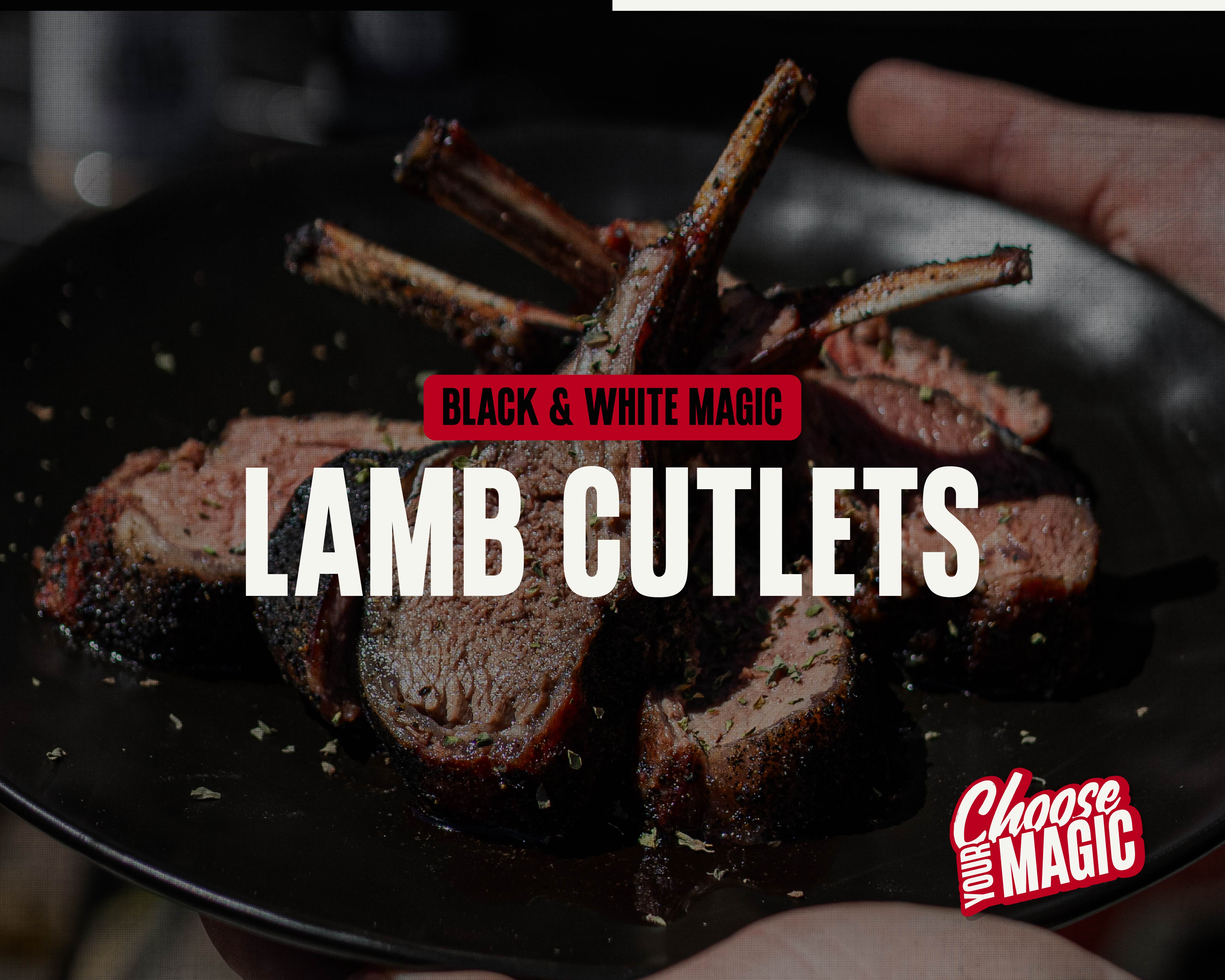 Black & White Magic Lamb Cutlets