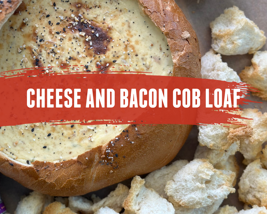 Everything Toasted Bagel Cheese and Bacon Cob Loaf