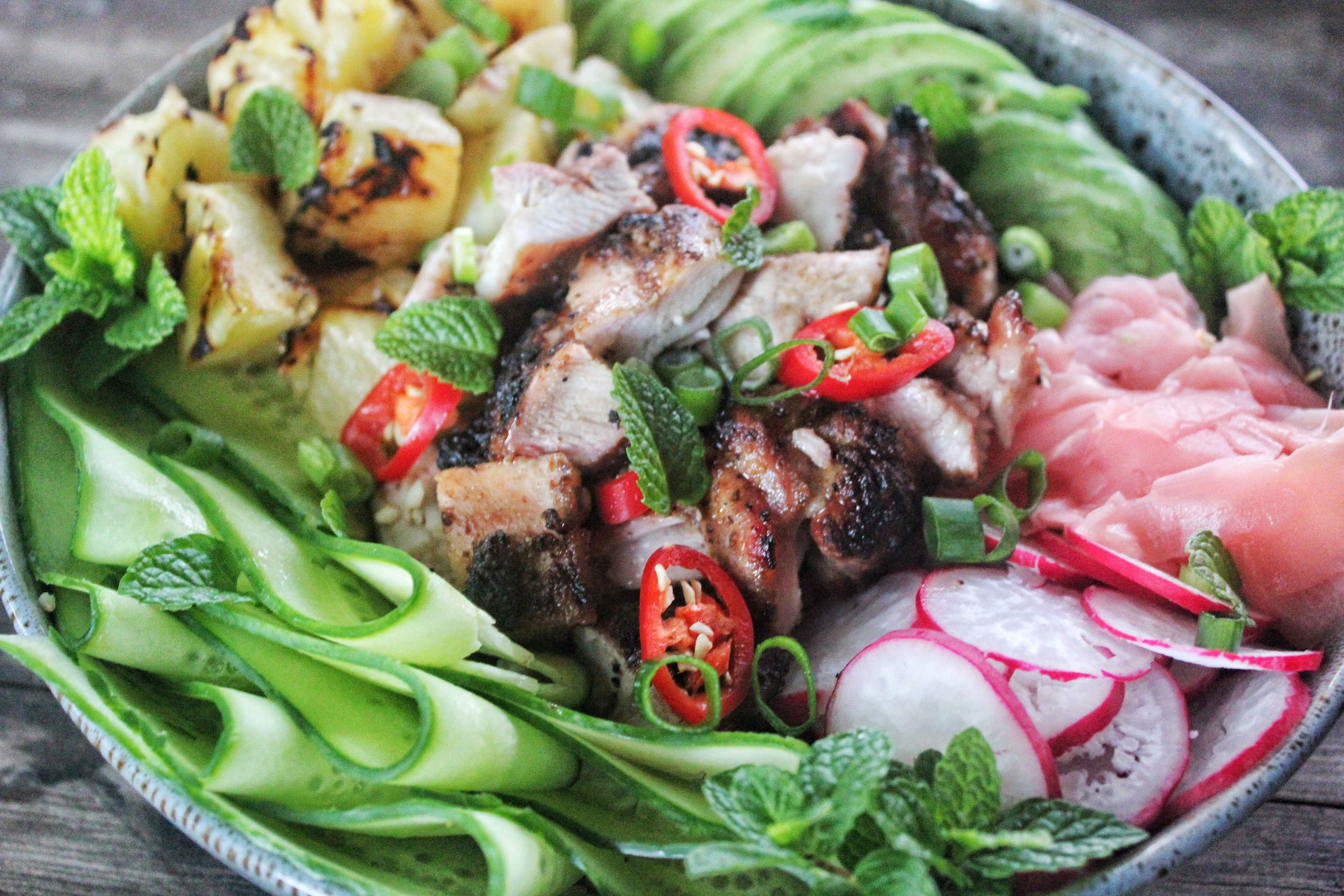 Kapalua Grilled Chicken Poke` Bowls