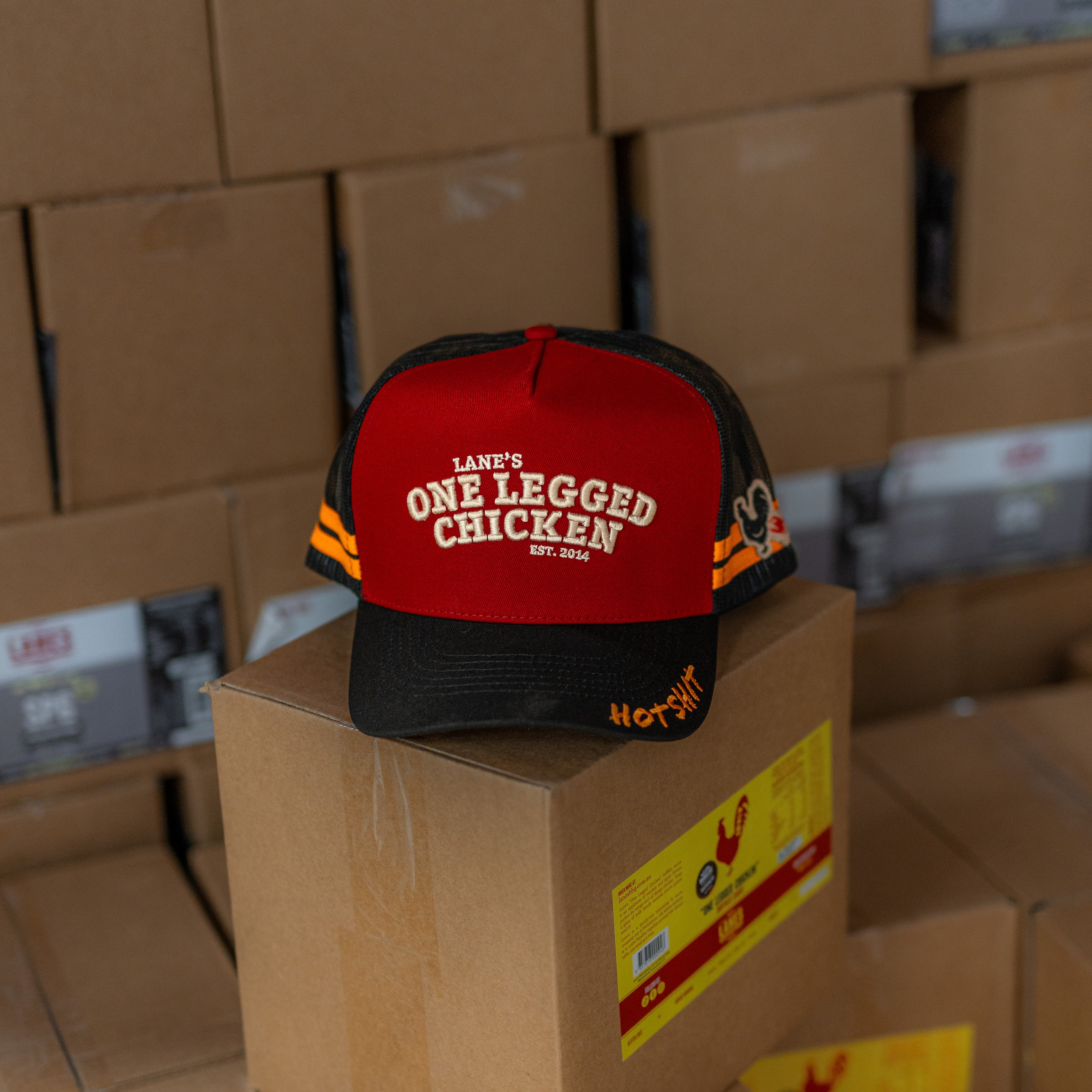 Lanes Trucker Hat - One Legged Chicken
