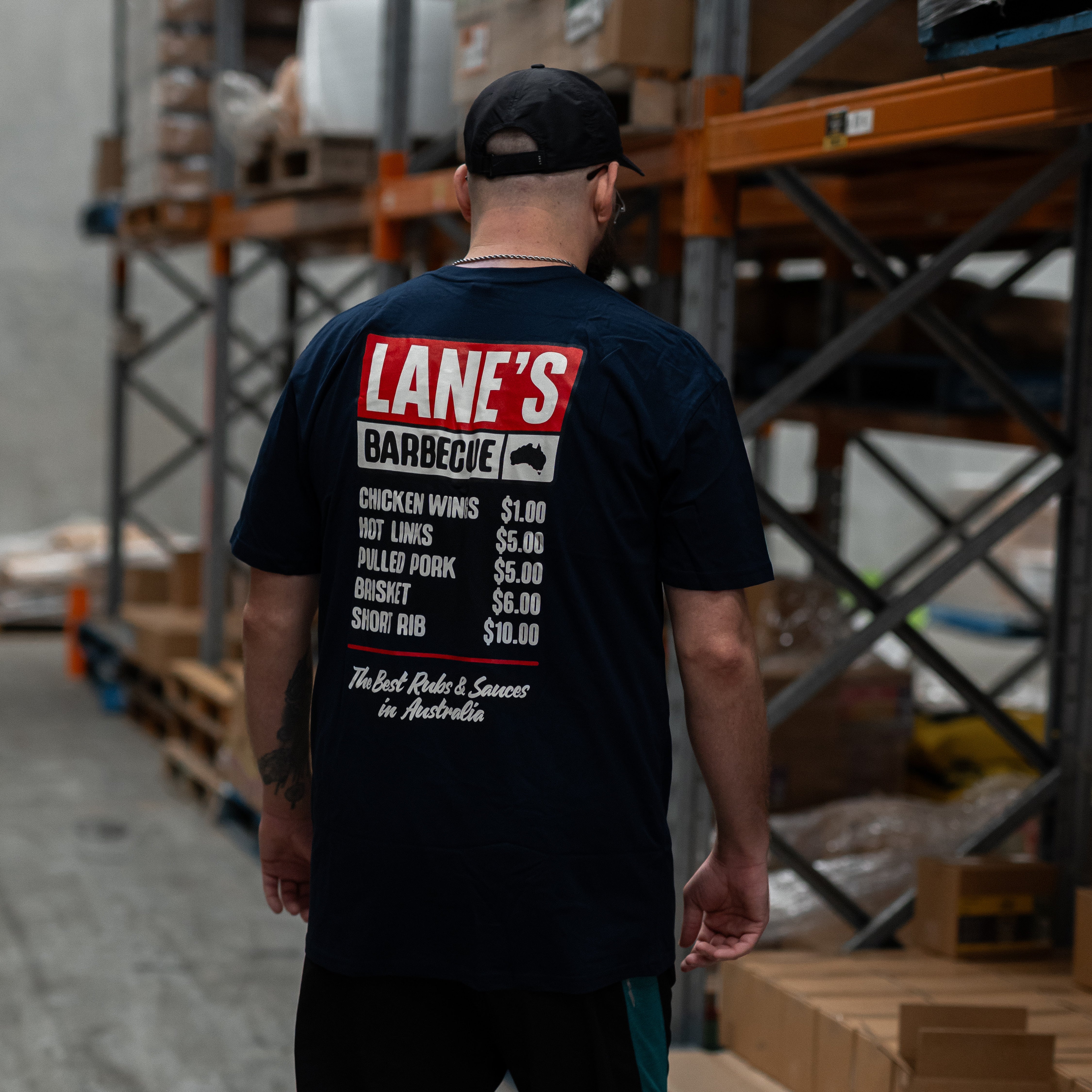BBQ Menu T Shirt - Navy
