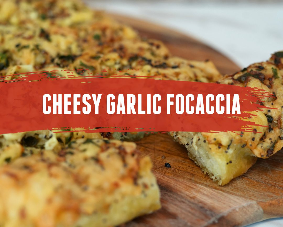 Everything Toasted Bagel Cheesy Garlic Focaccia Bread