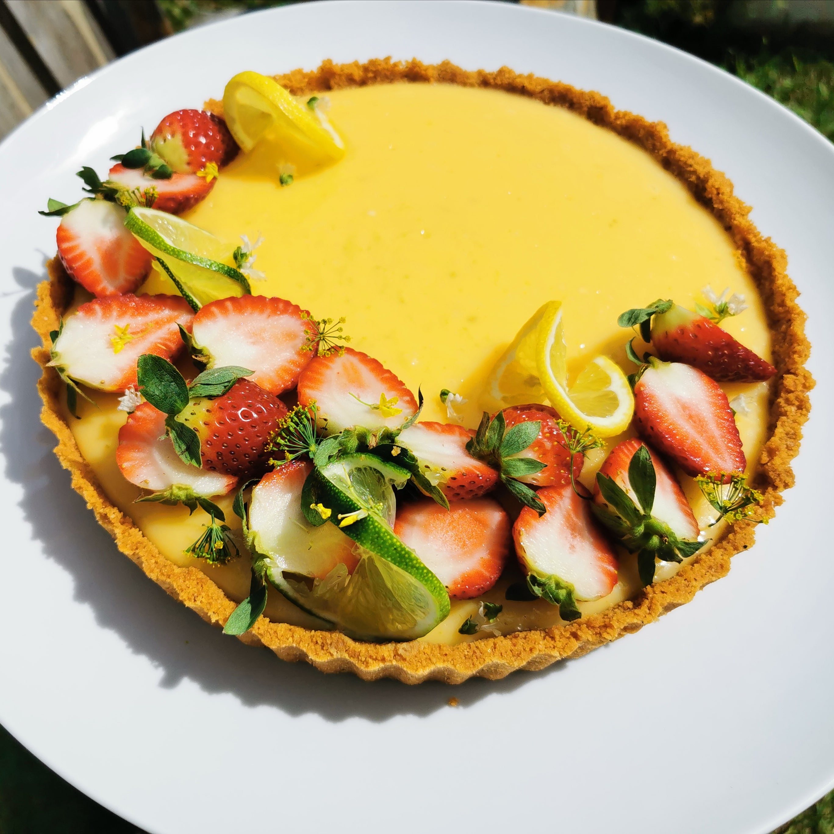 Lemon and Lime Tart  w/ Lane's Kapalua crust