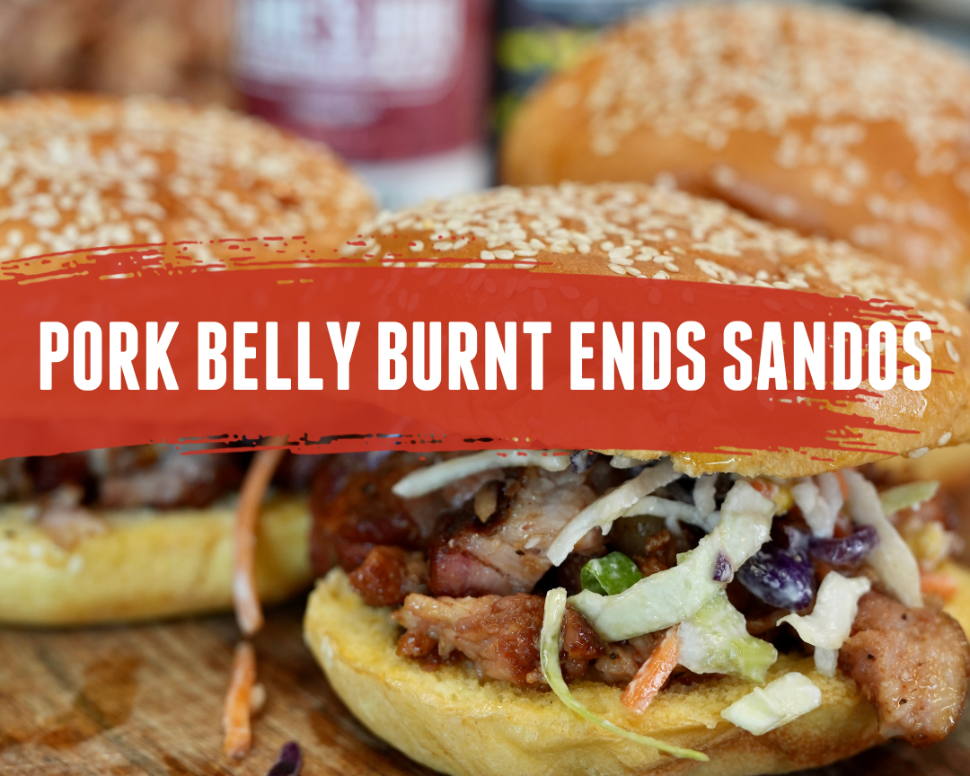Pork Belly Burnt Ends Sandos w/ Coconut Cream Slaw