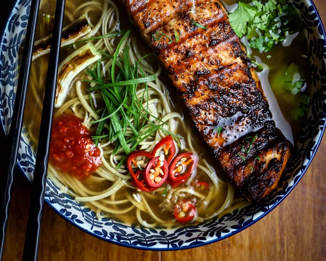 Skipper's Q-Nami Salmon w/ Noodles