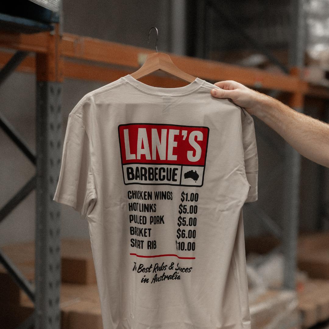 BBQ Menu T Shirt - Bone