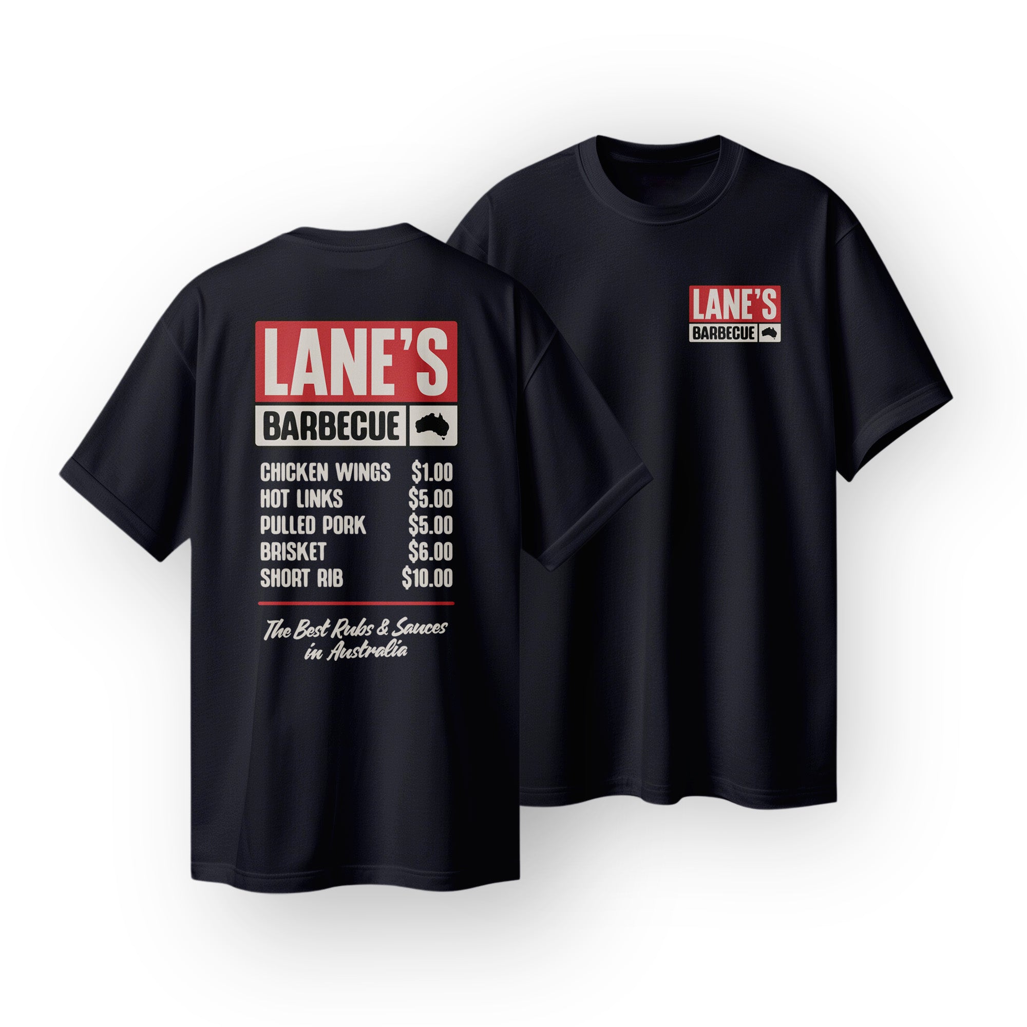 BBQ Menu T Shirt - Navy