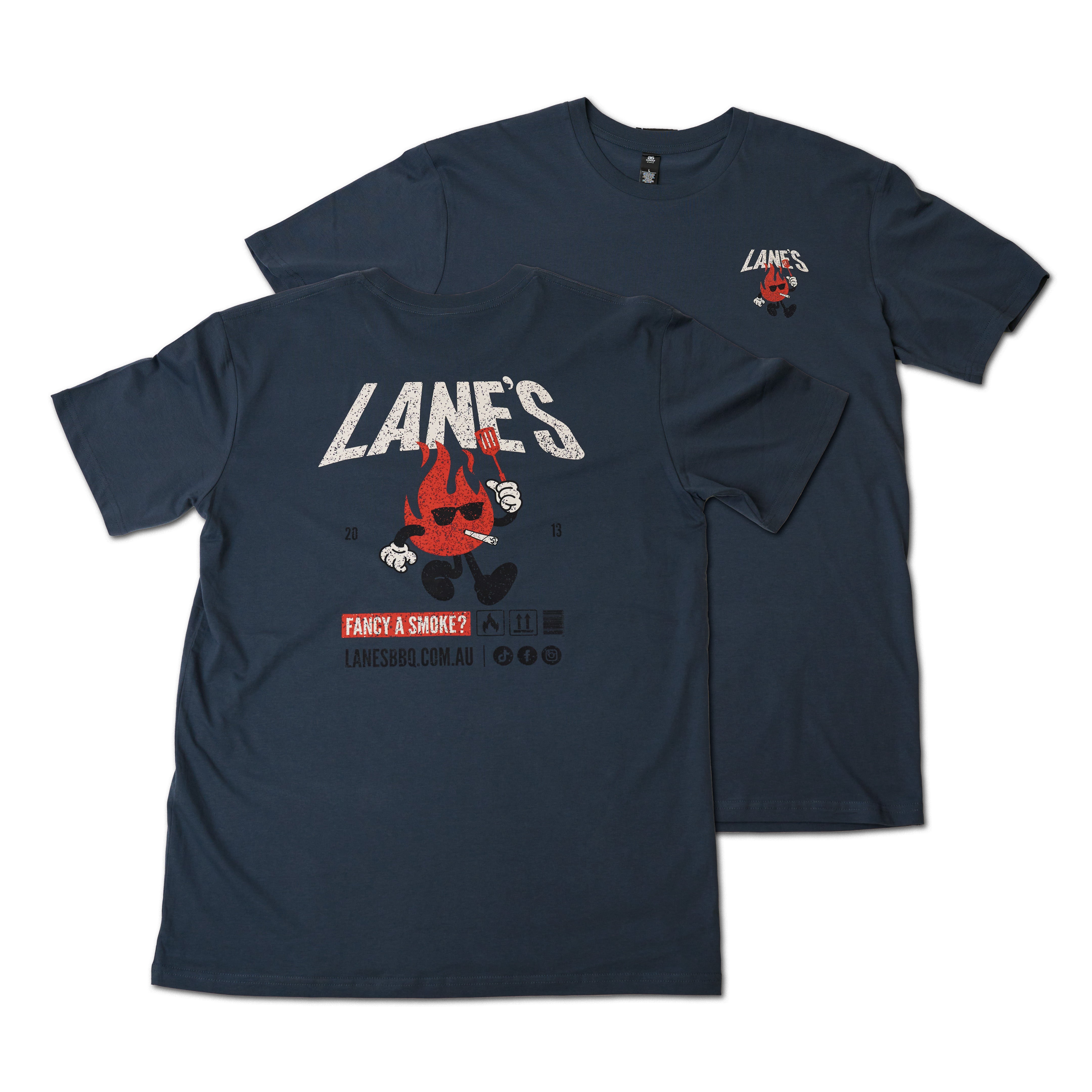 Fancy A Smoke T Shirt - Petrol Blue
