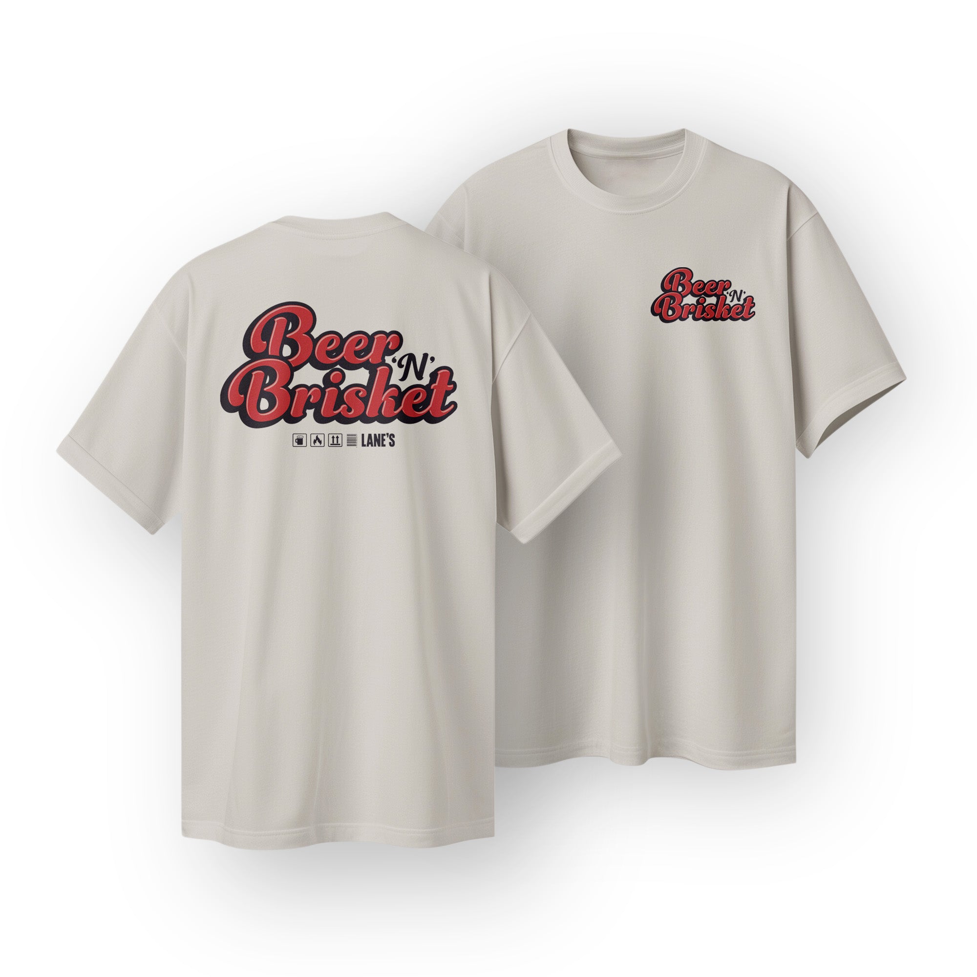 Beer n Brisket T Shirt - Cream