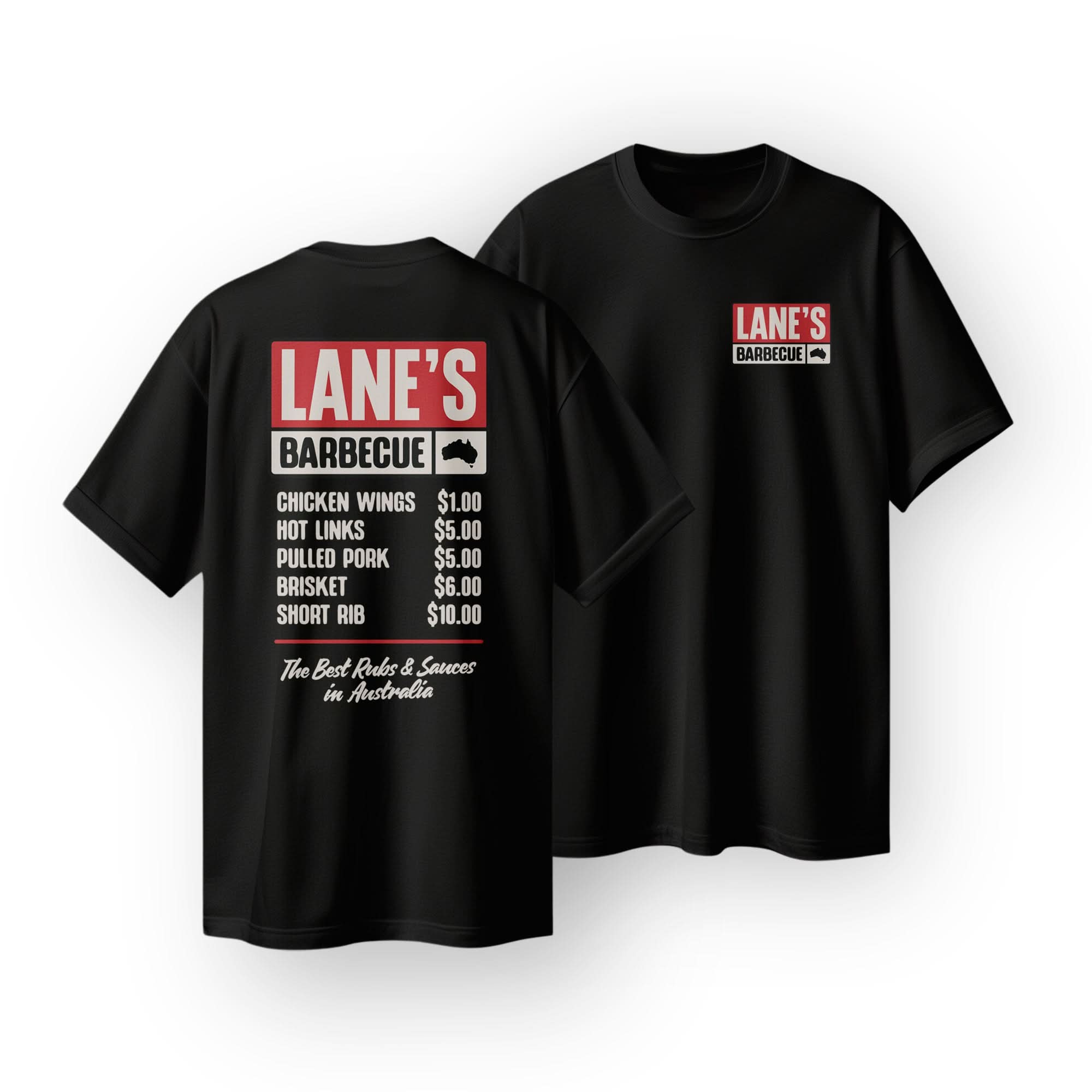 BBQ Menu T Shirt - Black
