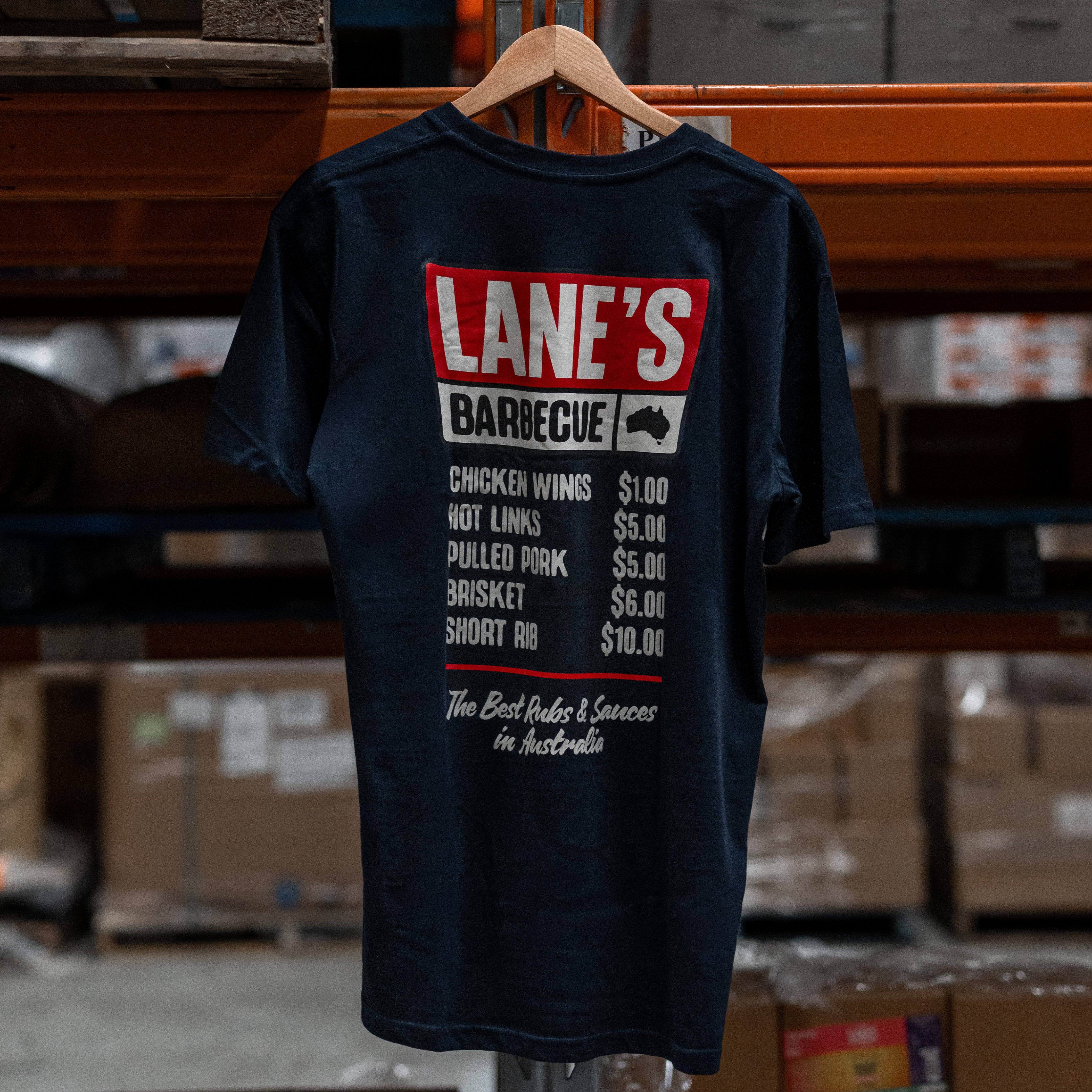 BBQ Menu T Shirt - Navy