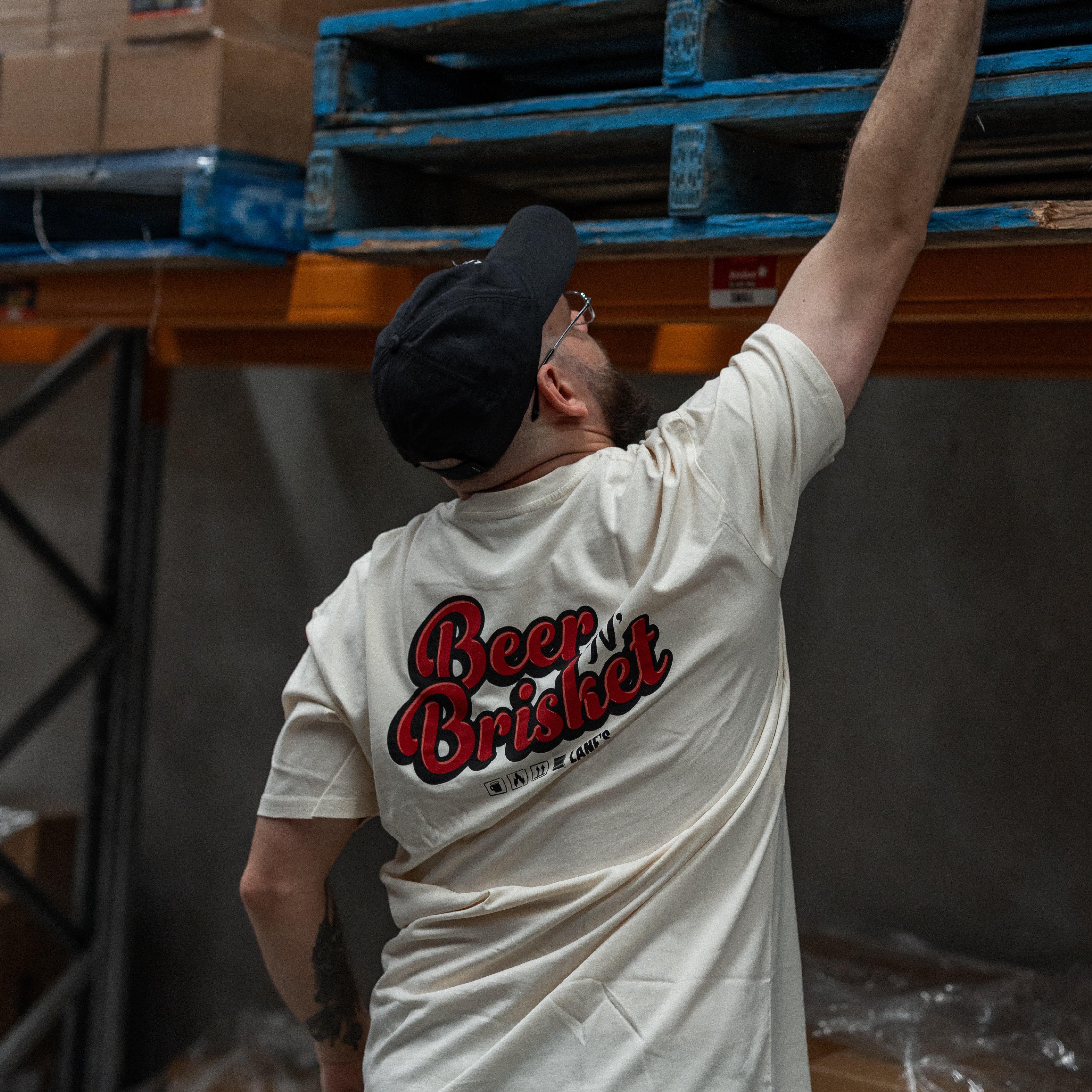 Beer n Brisket T Shirt - Cream